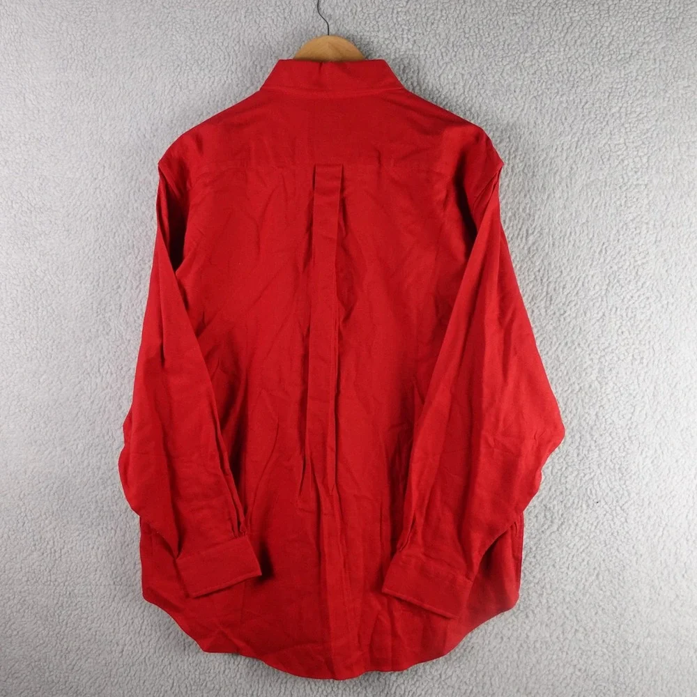 Brooks Brothers 346 Mens Large Red Cotton Twill Button Down Shirt Regular Fit
